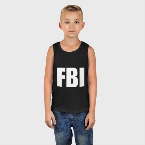Детская майка хлопок FBI, цвет черный - фото 5