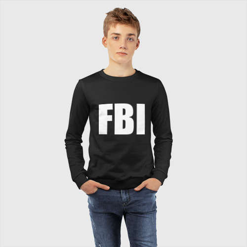 Детский свитшот хлопок FBI, цвет черный - фото 7