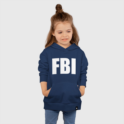 Детская толстовка хлопок FBI, цвет темно-синий - фото 4