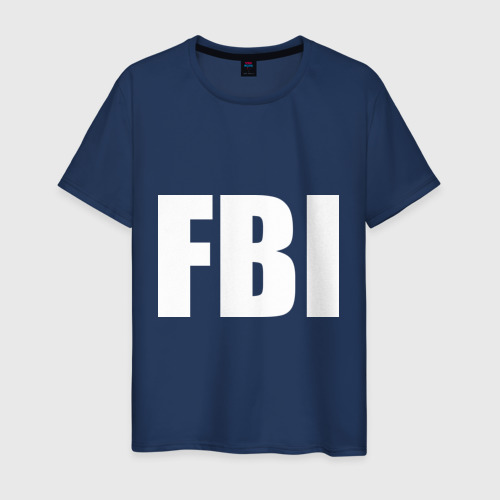 Мужская футболка хлопок FBI, цвет темно-синий