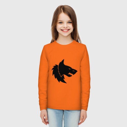 Детский лонгслив хлопок Космические Волки Space Wolves, цвет оранжевый - фото 5