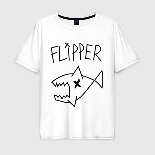 Мужская футболка хлопок Oversize Flipper, цвет белый