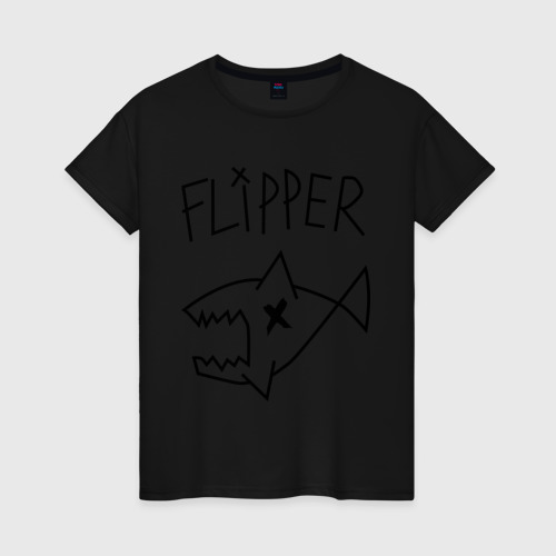Женская футболка хлопок Flipper, цвет черный