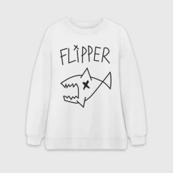 Женский свитшот oversize без начеса хлопок Flipper