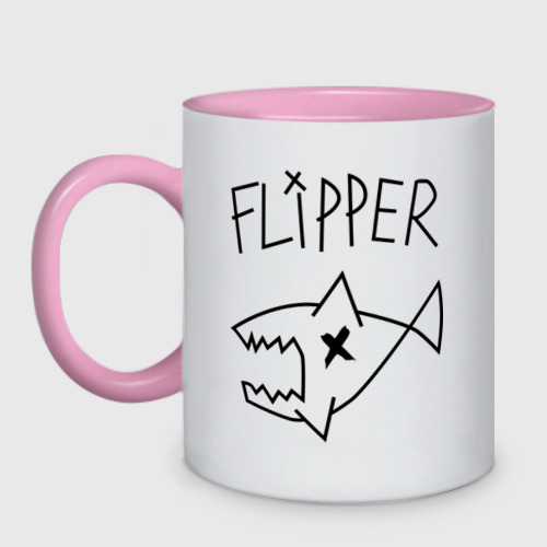 Кружка двухцветная Flipper, цвет белый + розовый