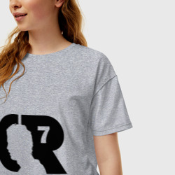 Женская футболка хлопок Oversize Ronaldo 7 - фото 2