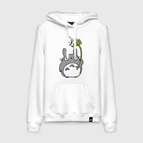 Женская толстовка хлопок Totoro и бабочка, цвет белый