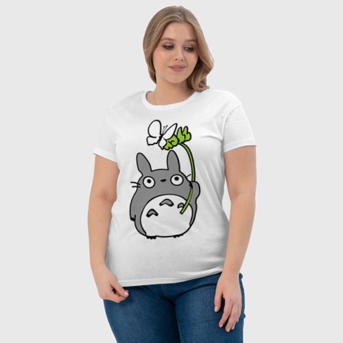 Женская футболка хлопок Totoro и бабочка - фото 6