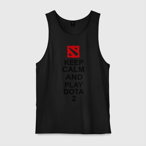 Мужская майка хлопок Keep calm and play dota 2, цвет черный