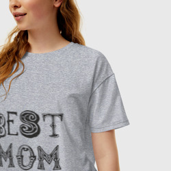Женская футболка хлопок Oversize Лучшая мама - фото 2