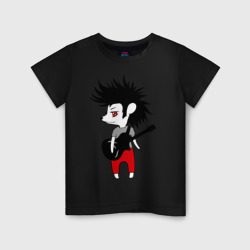 Детская футболка хлопок Ежик рок музыкант