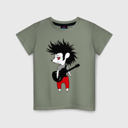 Детская футболка хлопок Ежик рок музыкант