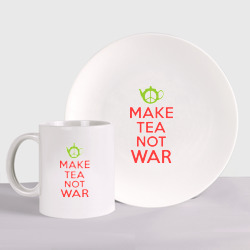 Набор: тарелка + кружка Make tea not war