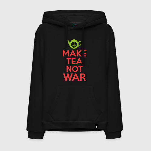 Мужская толстовка хлопок Make tea not war, цвет черный