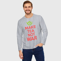 Мужской лонгслив oversize хлопок Make tea not war - фото 2