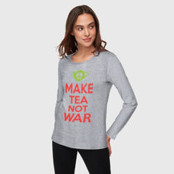 Женский лонгслив хлопок Make tea not war - фото 2