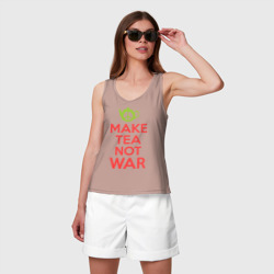 Женская майка хлопок Make tea not war - фото 2