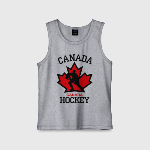 Детская майка хлопок Канада хоккей Canada Hockey, цвет меланж