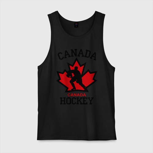 Мужская майка хлопок Канада хоккей Canada Hockey, цвет черный