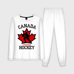 Женская пижама с лонгсливом хлопок Канада хоккей Canada Hockey