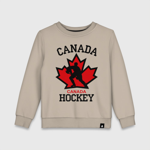 Детский свитшот хлопок Канада хоккей Canada Hockey, цвет миндальный