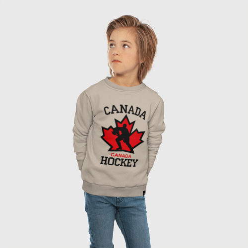 Детский свитшот хлопок Канада хоккей Canada Hockey, цвет миндальный - фото 5