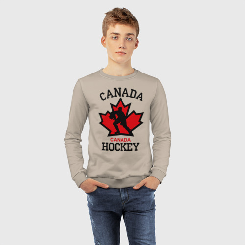 Детский свитшот хлопок Канада хоккей Canada Hockey, цвет миндальный - фото 7