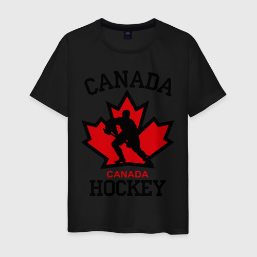 Мужская футболка хлопок Канада хоккей Canada Hockey, цвет черный