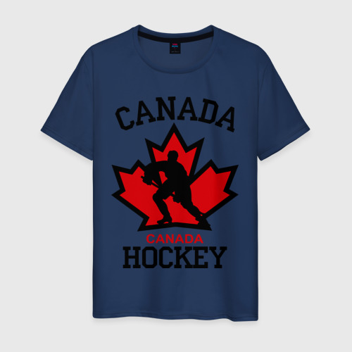 Мужская футболка хлопок Канада хоккей Canada Hockey, цвет темно-синий