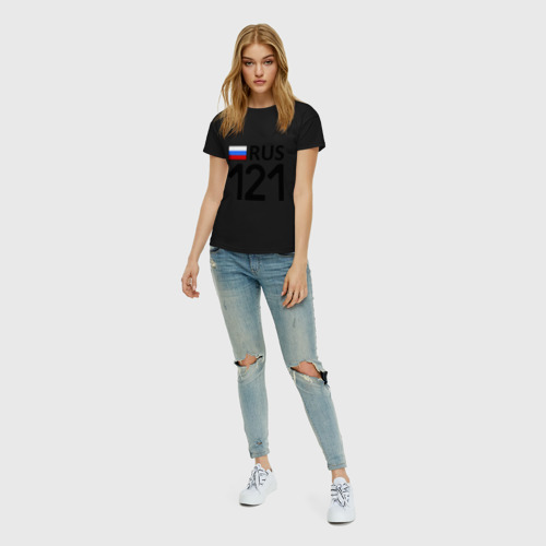 Женская футболка хлопок Чувашская Республика (121), цвет черный - фото 5