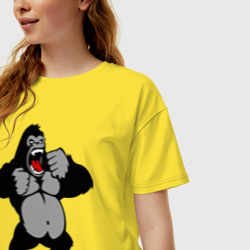Женская футболка хлопок Oversize Злая горилла - фото 2