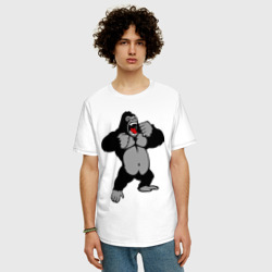 Мужская футболка хлопок Oversize Злая горилла - фото 2