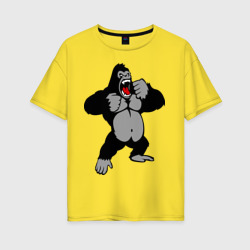 Женская футболка хлопок Oversize Злая горилла