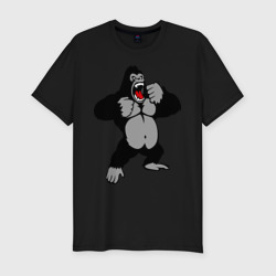 Мужская футболка хлопок Slim Злая горилла
