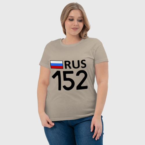 Женская футболка хлопок Нижегородская область 152, цвет миндальный - фото 6