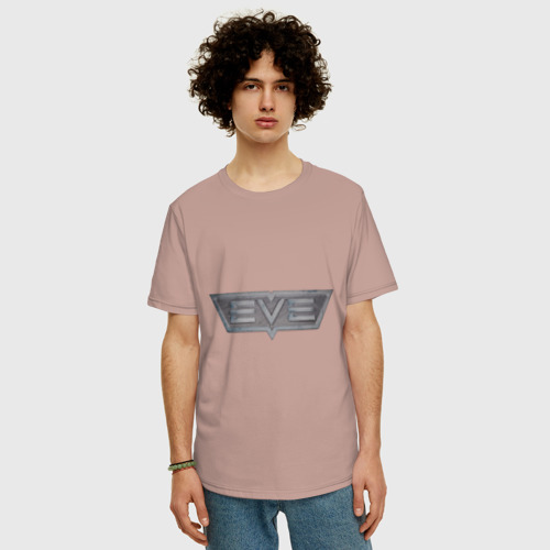 Мужская футболка хлопок Oversize с принтом EVE online, фото на моделе #1