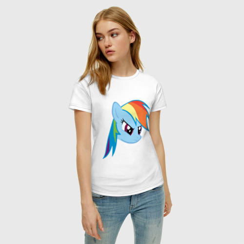 Женская футболка хлопок Rainbow Dash, цвет белый - фото 3