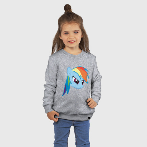 Детский свитшот хлопок Rainbow Dash, цвет меланж - фото 3