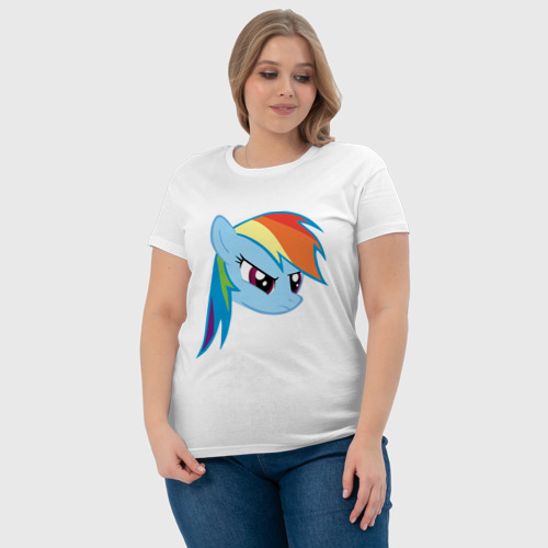 Женская футболка хлопок Rainbow Dash, цвет белый - фото 6