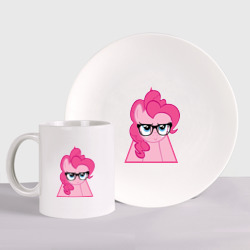 Набор: тарелка + кружка Pinky Pie hipster