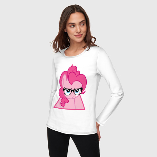 Женский лонгслив хлопок Pinky Pie hipster, цвет белый - фото 3