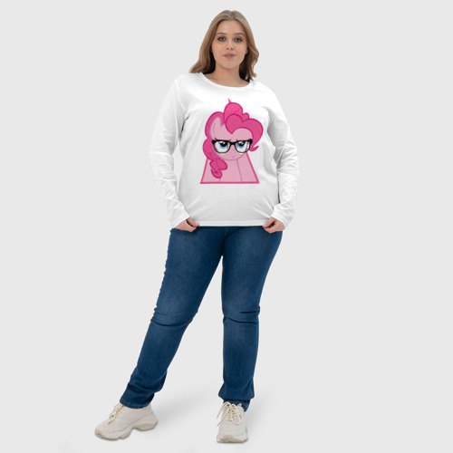 Женский лонгслив хлопок Pinky Pie hipster, цвет белый - фото 6