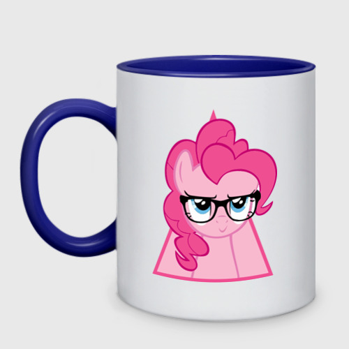 Кружка двухцветная Pinky Pie hipster, цвет белый + синий