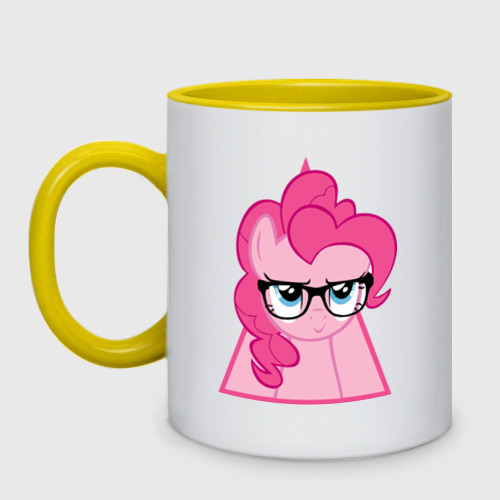 Кружка двухцветная Pinky Pie hipster, цвет белый + желтый