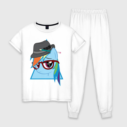 Женская пижама хлопок Rainbow Dash hipster, цвет белый