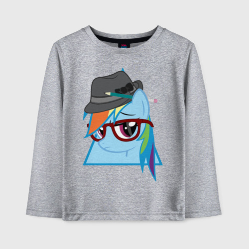 Детский лонгслив хлопок Rainbow Dash hipster, цвет меланж