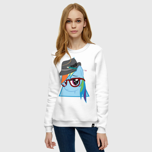 Женский свитшот хлопок Rainbow Dash hipster, цвет белый - фото 3