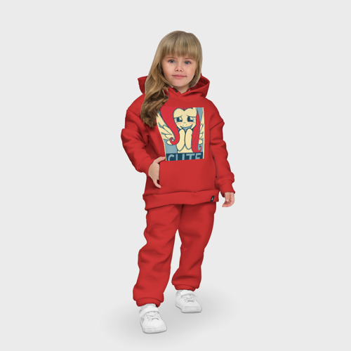 Детский костюм хлопок Oversize Fluttershy cute, цвет красный - фото 7