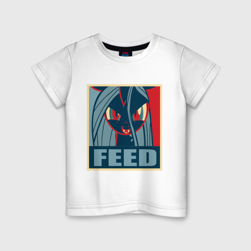 Детская футболка хлопок Fluttershy feed, цвет белый