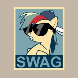 Мужской свитшот хлопок Rainbow Dash swag - фото 2